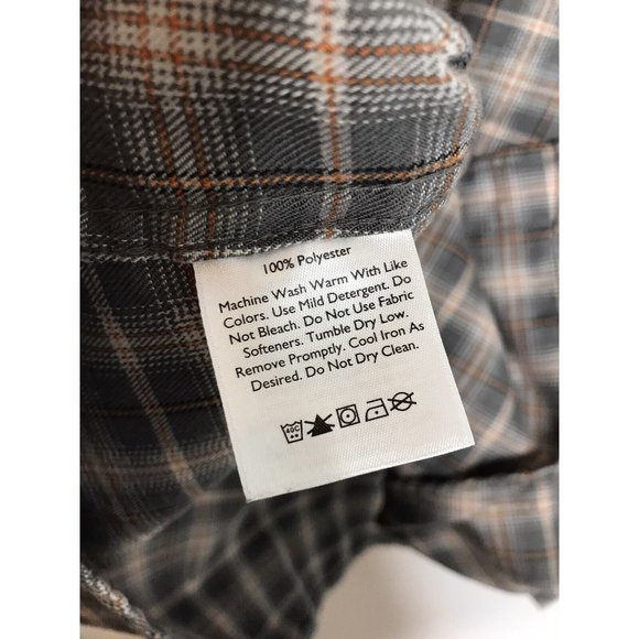 Eddie Bauer Men's Large Gray Plaid Long Sleeve Button Shirt - Picture 4 of 7